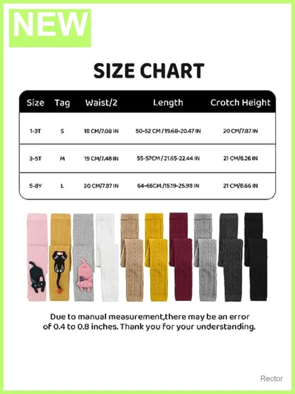 Girls Leggings Footless Knit Tights Stockings Set Stretch Pull On